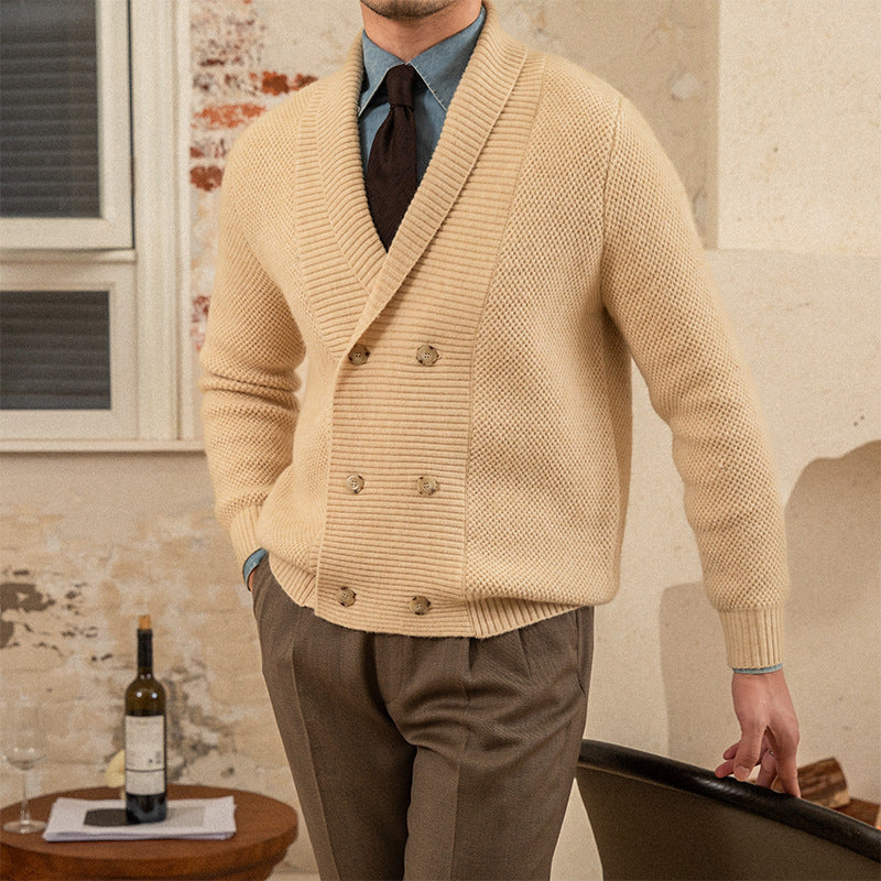mens winter dress sweater Winter American Vintage Sweater Men Basic Knitwear Fashion Coat